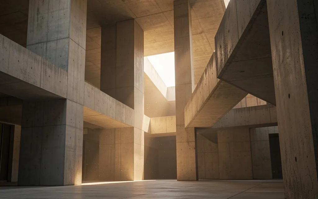 アーカイブされた資料が並ぶ建築的空間の断面